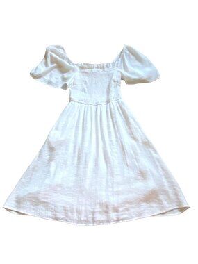 Staccato Womens Flowy, Flutter Sleeve Mini Dress-White-Size Small-GUC